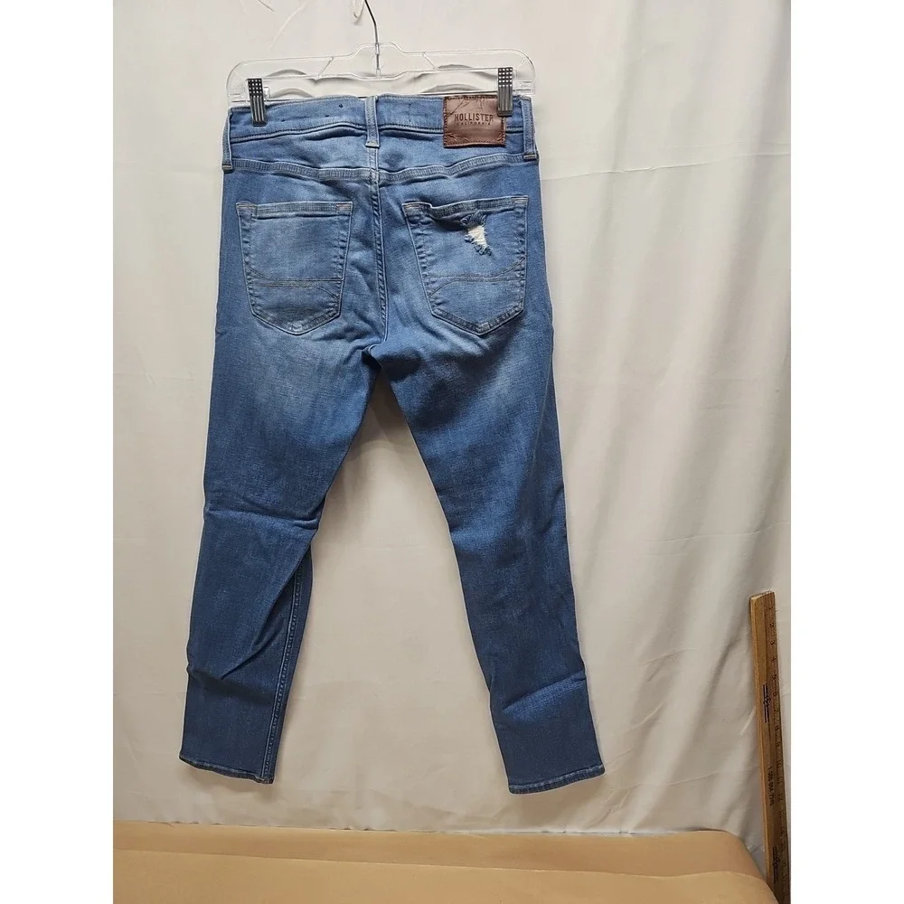 Hollister Mens Blue Skinny Fit Stretch Factory Denim Jeans Low Rise Size 29 X 30 - Picture 11 of 16